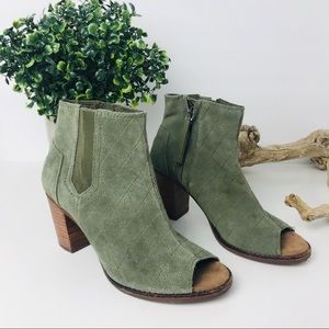 Toms | Majorca open toe suede heel ankle booties